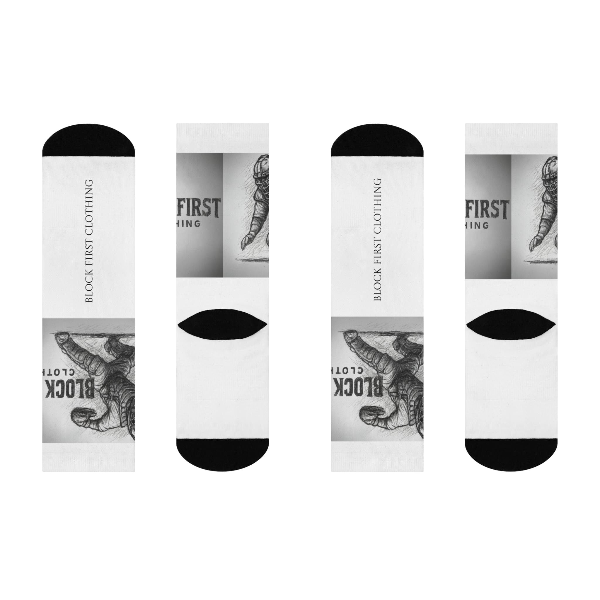 Block First Boxing Logo Crew Socks | Athletic Graphic Socks