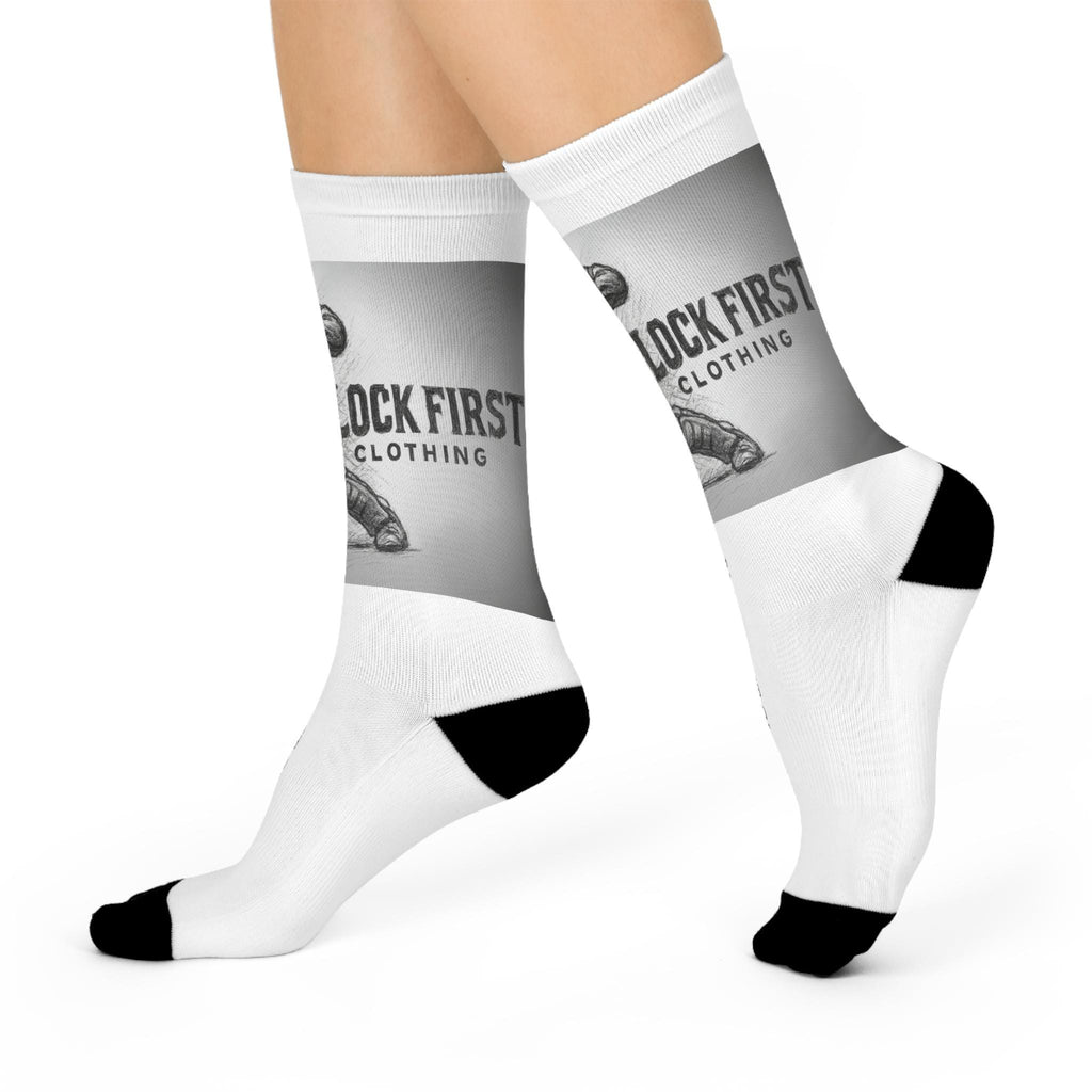 Block First Boxing Logo Crew Socks | Athletic Graphic Socks
