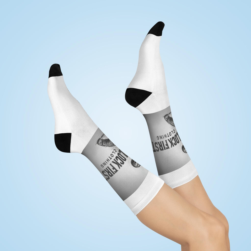 Block First Boxing Logo Crew Socks | Athletic Graphic Socks