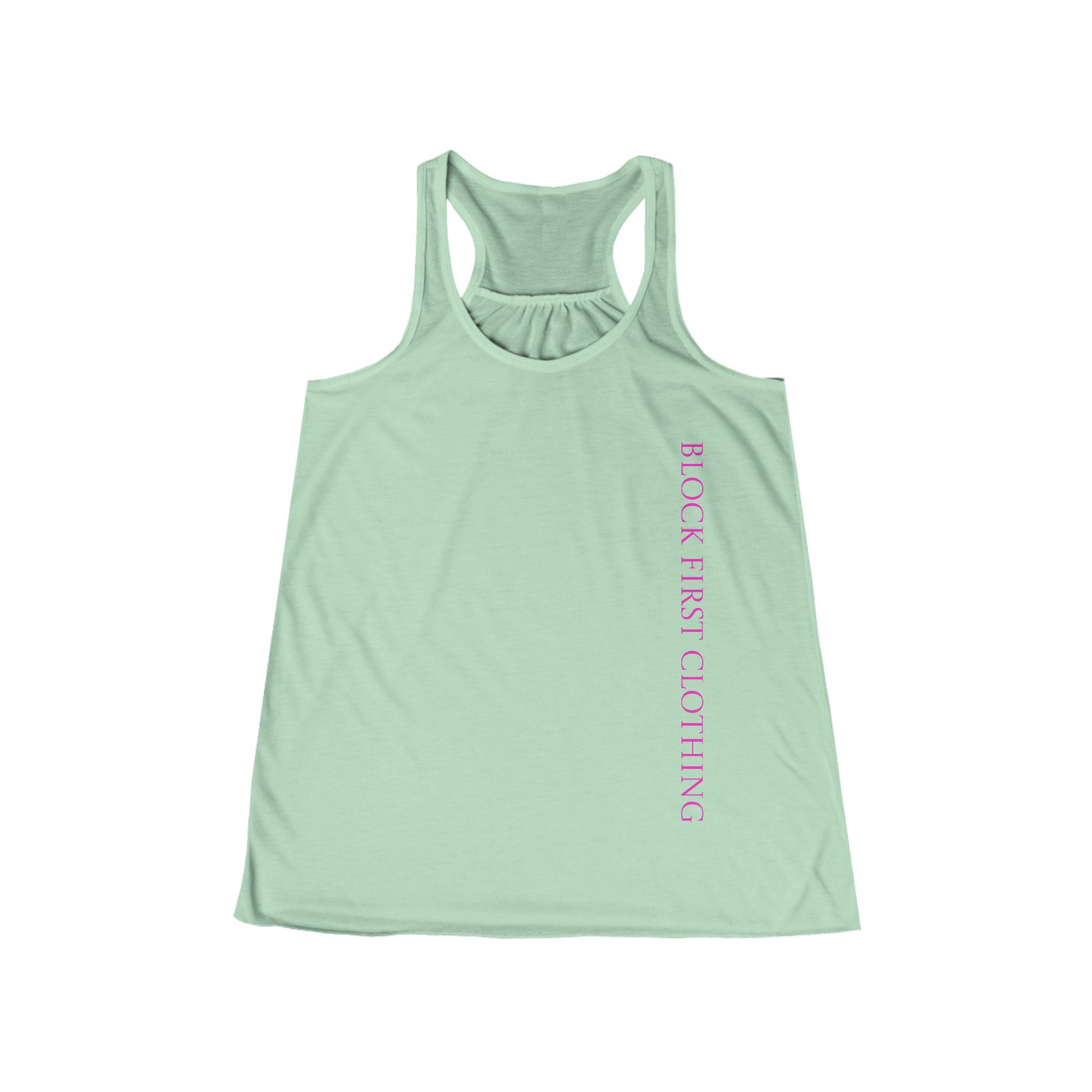 WOMENS tank top | Vertical pink text racerback tank