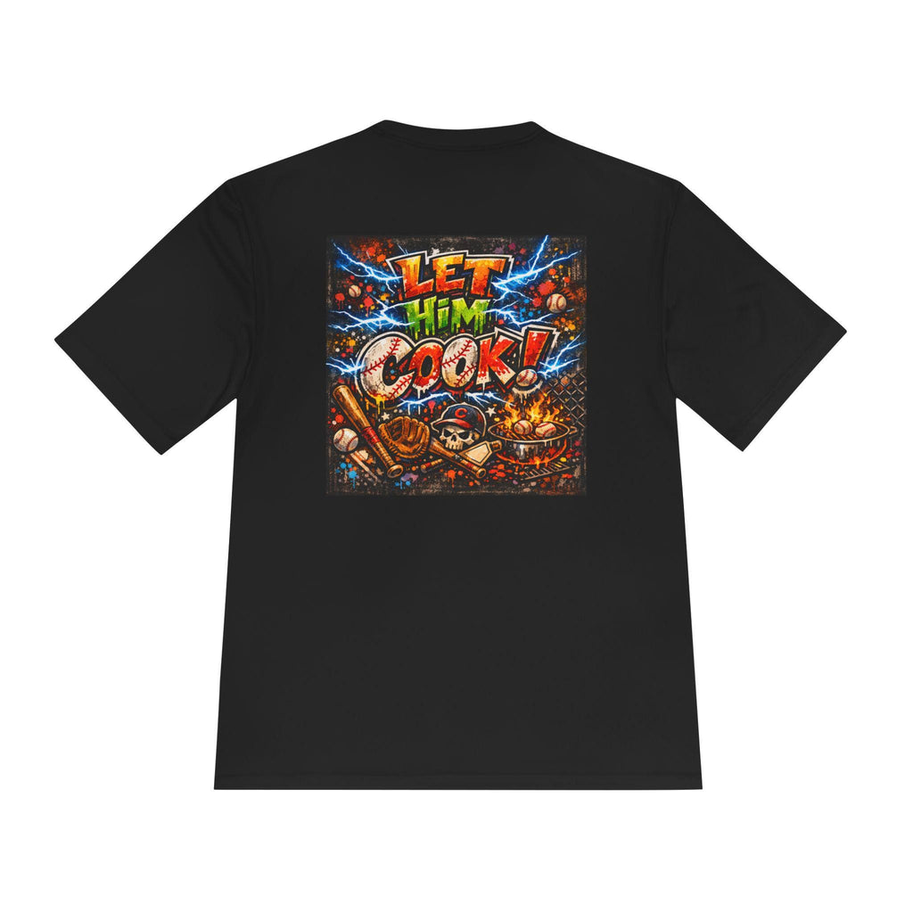 Let Him Cook graphic tee | Vertical Block First Clothing logo