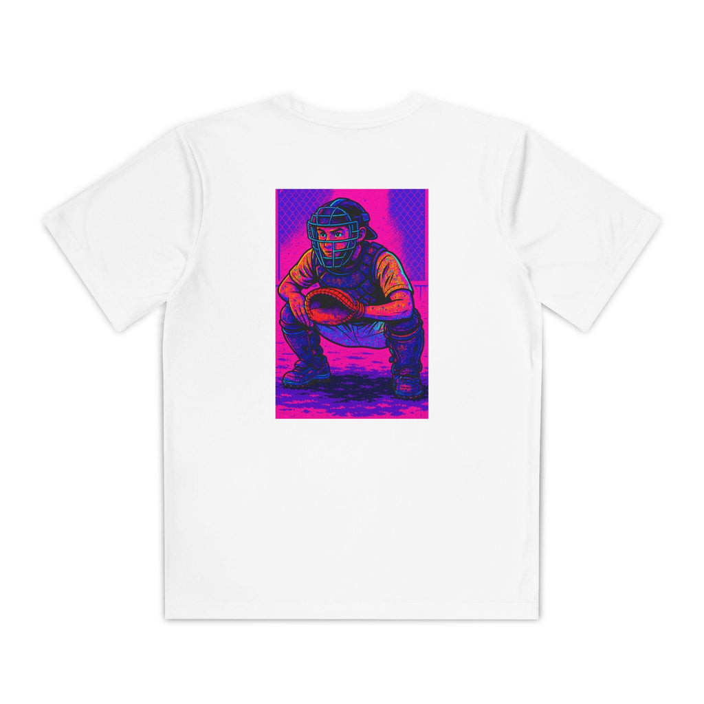 Neon Baseball Catcher T-Shirt | Youth Competitor Tee