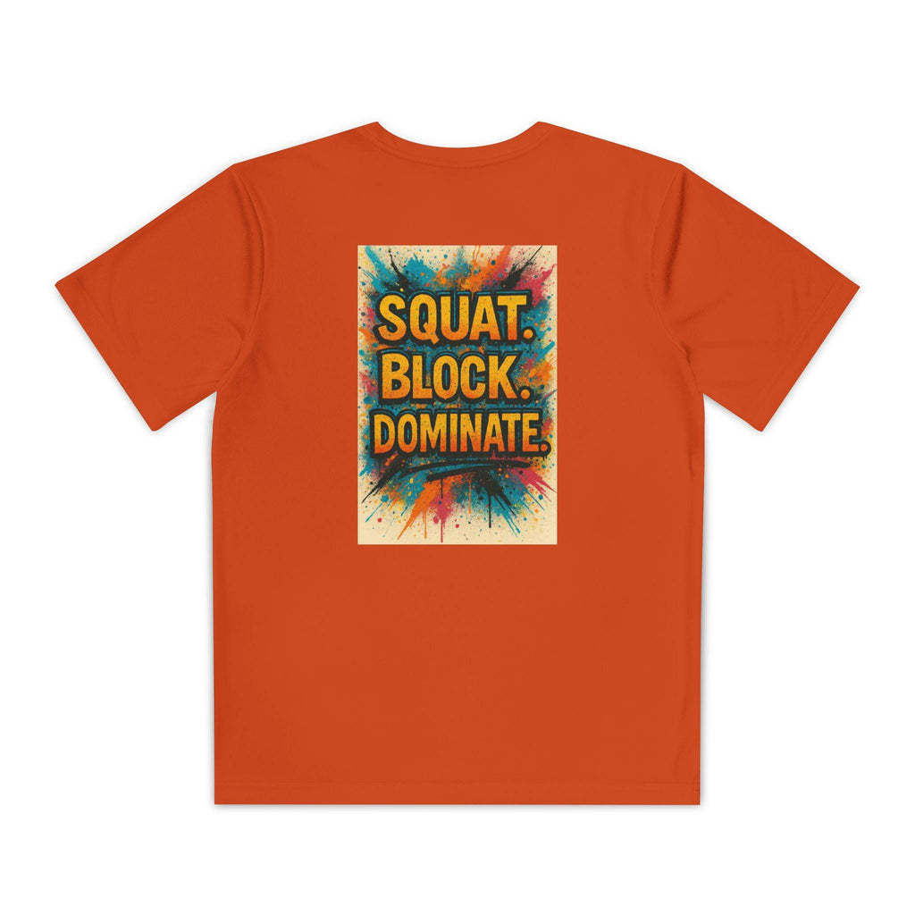 Squat Block Dominate graphic Tee | Youth Competitor Tee