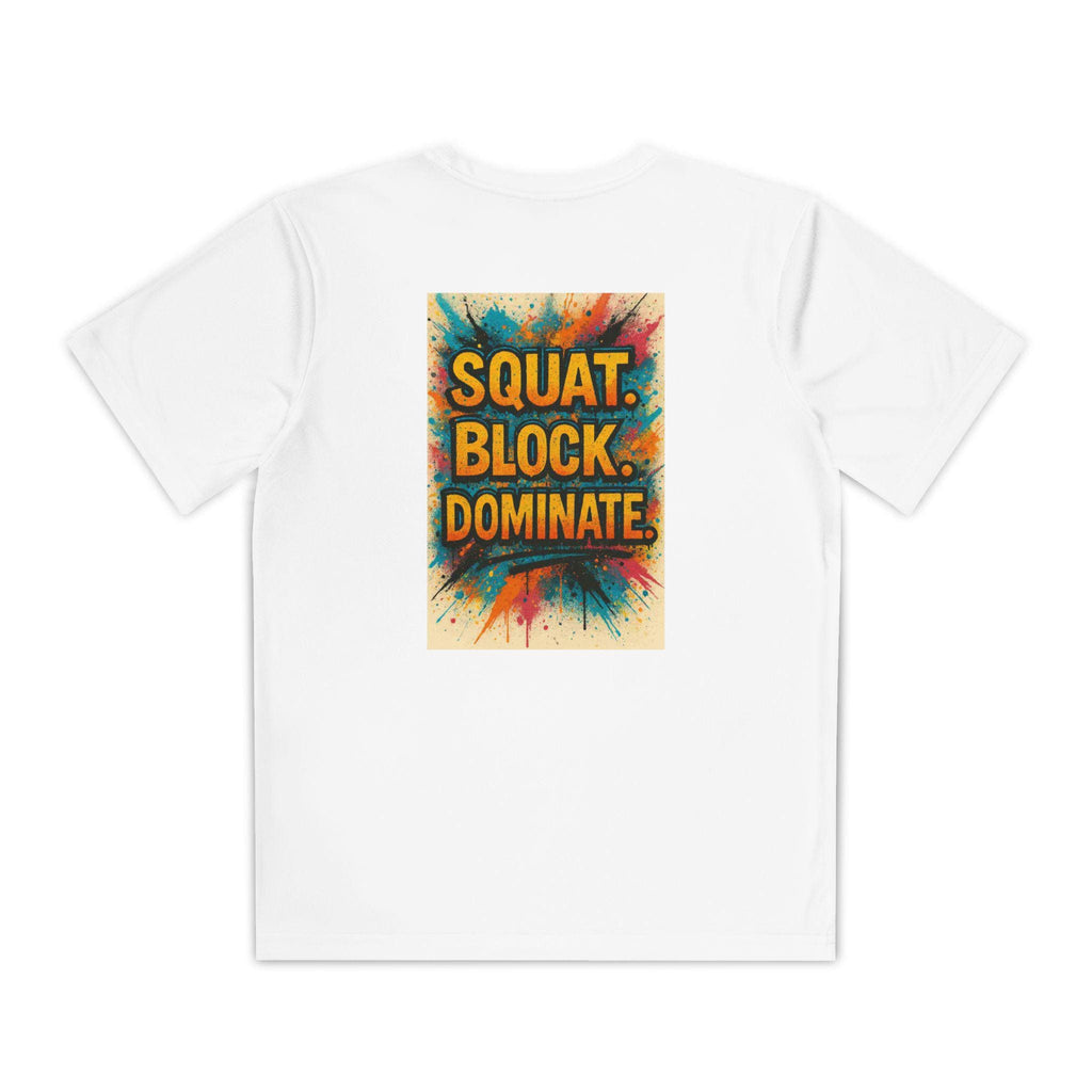 Squat Block Dominate graphic Tee | Youth Competitor Tee