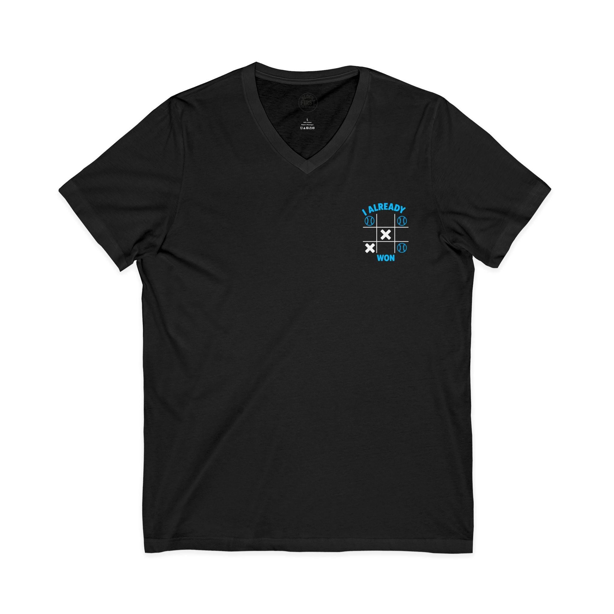 I Already Won baseball shirt | V-Neck Tee