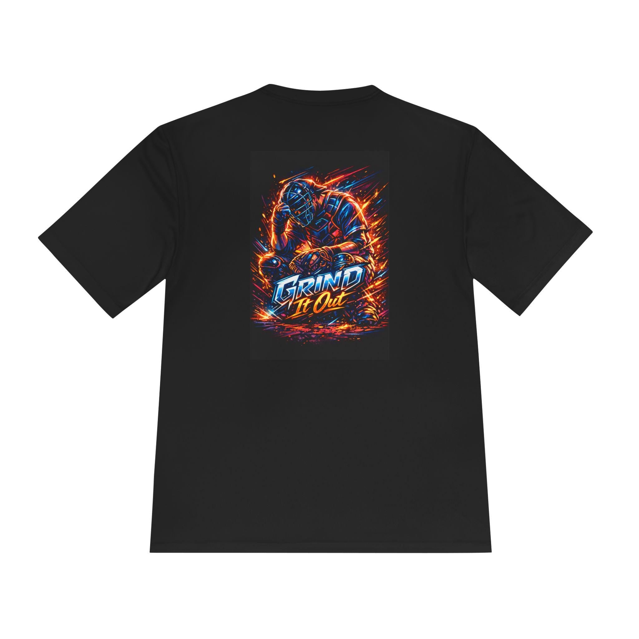ADULT - Grind It Out Graphic Tee | Motivational Flame Skeleton Design