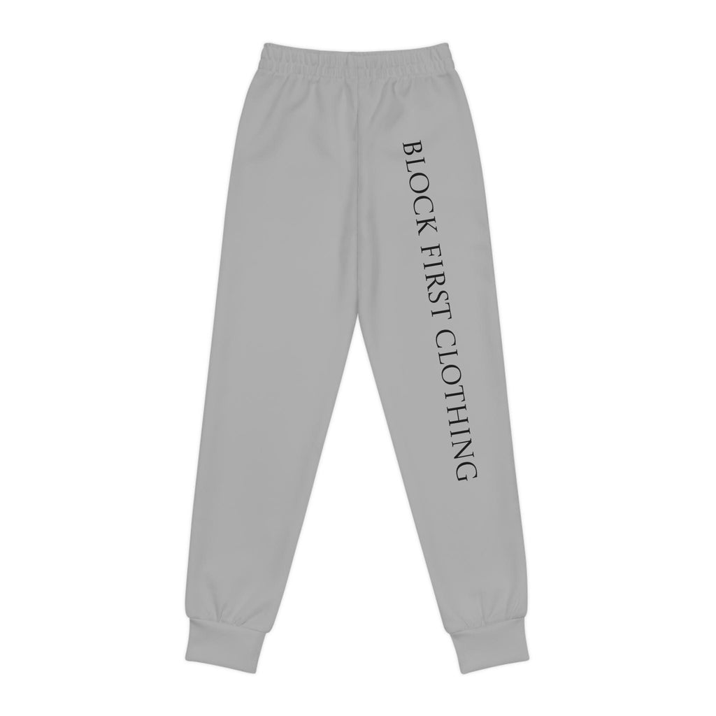 Block First Joggers | Youth Joggers, side text logo