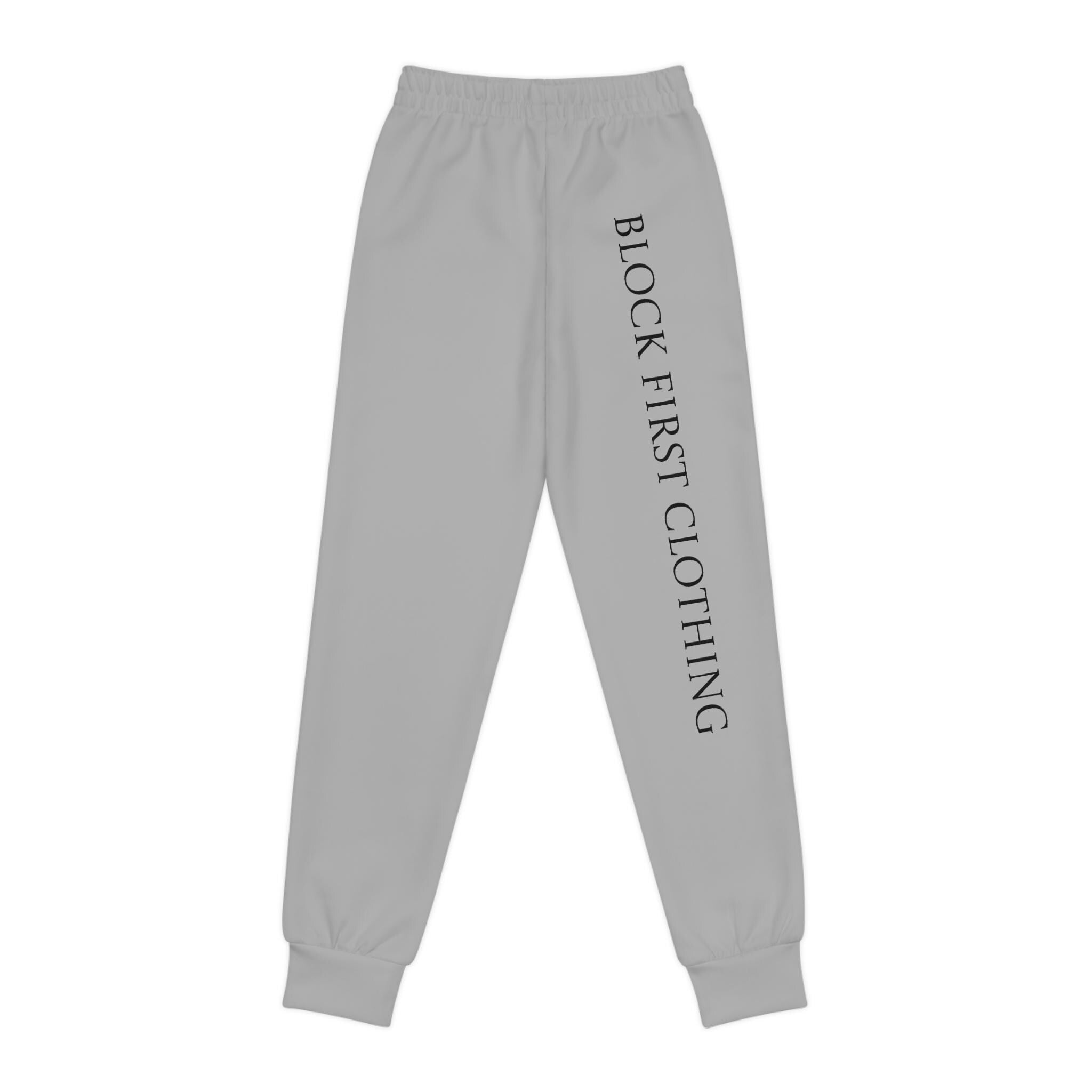 Block First Joggers | Youth Joggers, side text logo