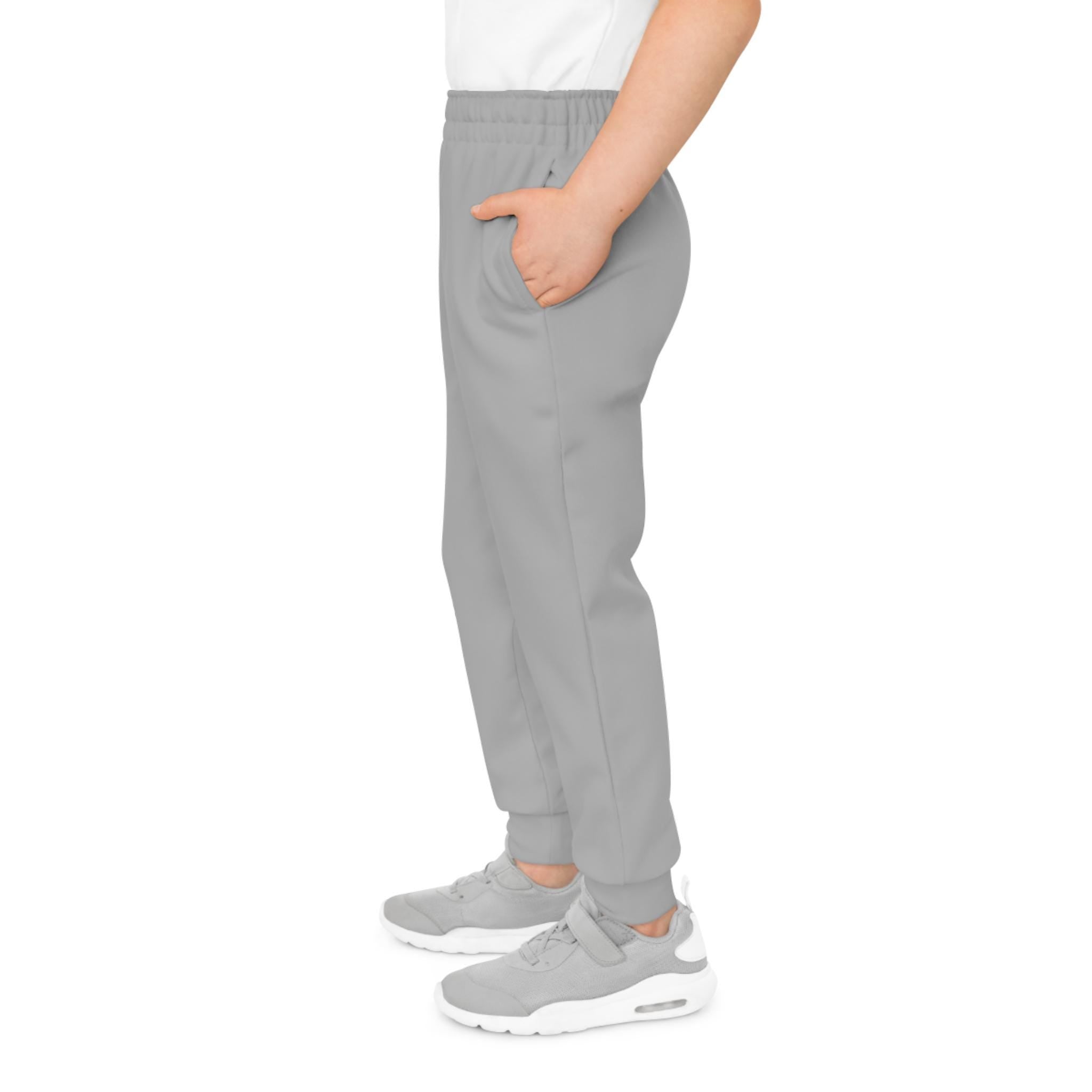 Block First Joggers | Youth Joggers, side text logo